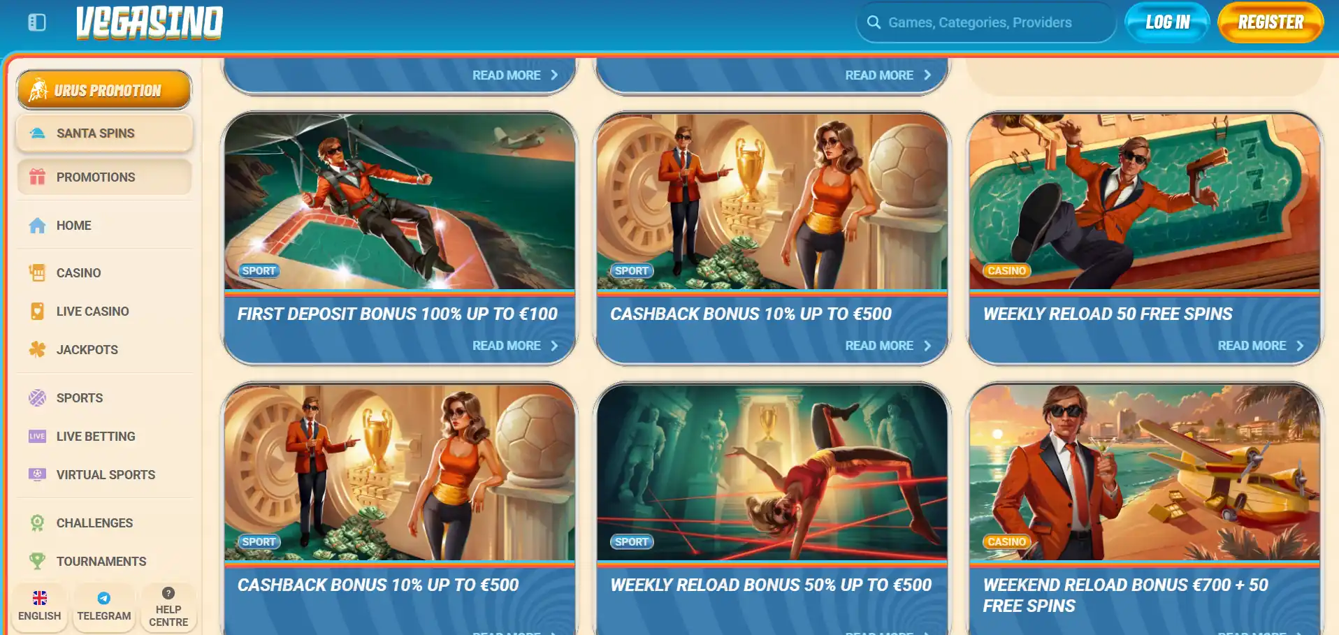 Vegasino Casino bonusi